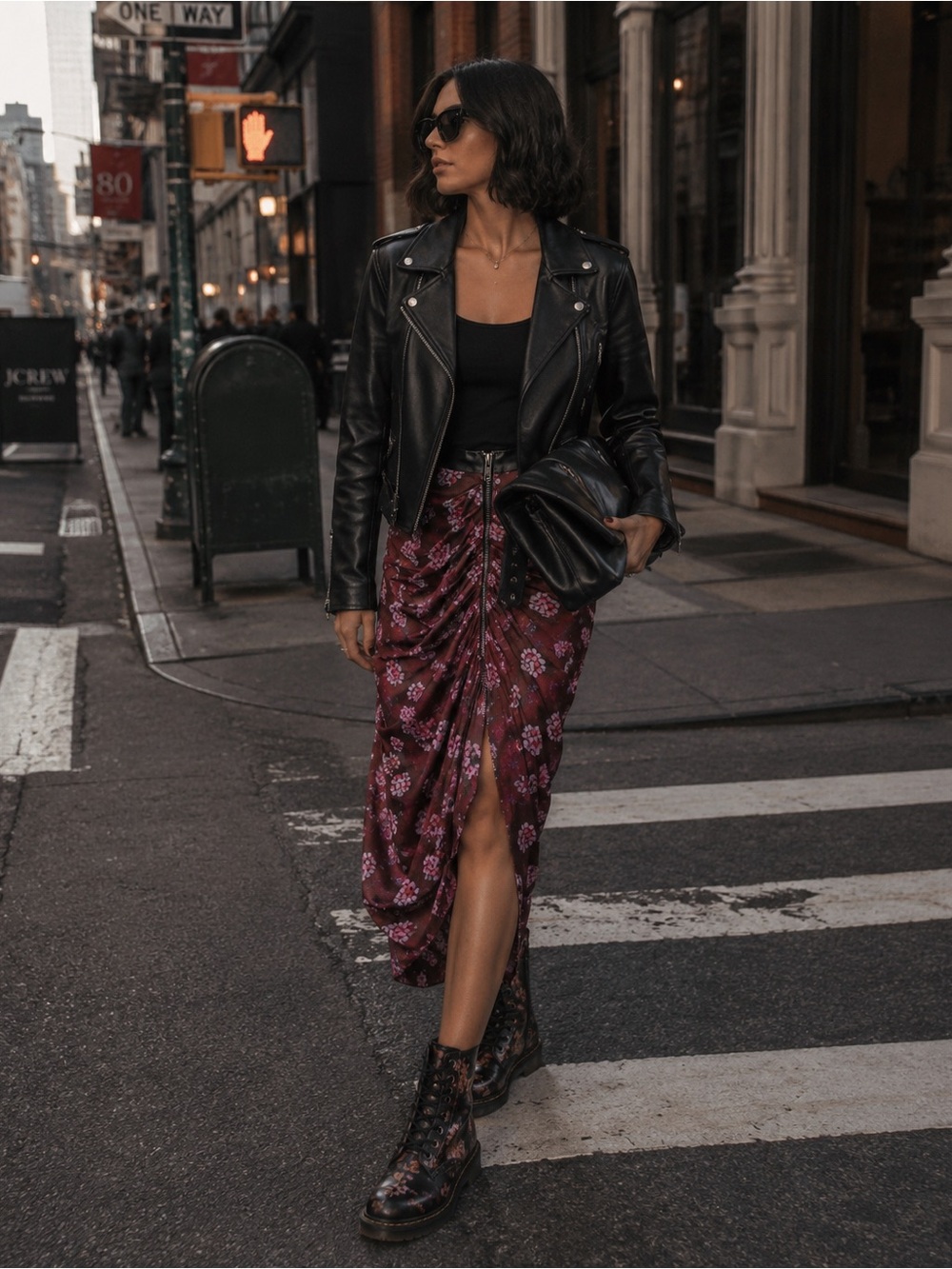 Band of Outsiders Draped Ruched Floral Cherry Blossom Skirt Size 4 ExcellentCond